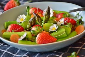 fruit salad with daisies