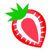 half of strawberry, drawing
