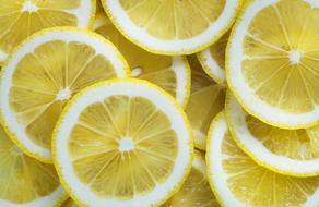 refreshing sliced lemon