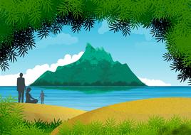 landscape nature beach drawing