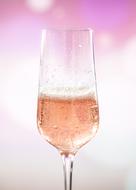 glass of rose sparkling wine