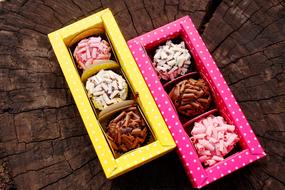 boxes with chocolate goodies