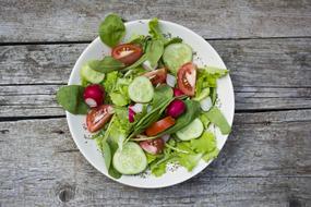 colorful Vegetable Salad on white plate