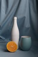 Orange Fruit and ceramic vases