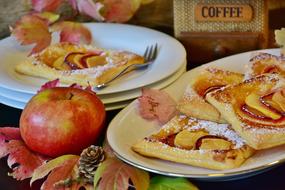 apple pastries and a pack of coffee