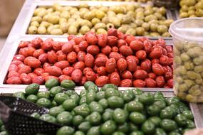 Beautiful and colorful olives from the Mediterranean, for sale