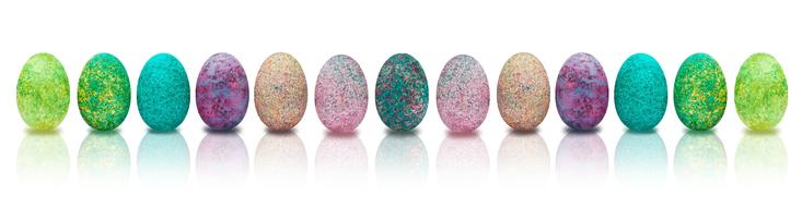 Banner with colourful Easter eggs