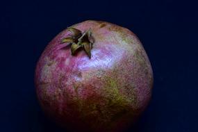 Close-up of the colorful and beautiful, shiny pomegranate, at dark background