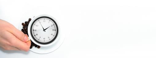 clock face in cup, coffee Time