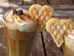 iced coffee with waffles