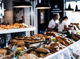 fragrant fresh pastries in the bakery