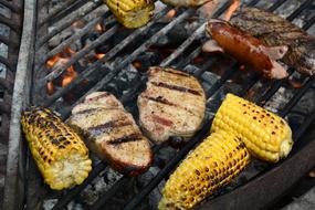 Meat and Corn Grilling