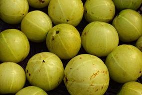 exotic green yellow fruits