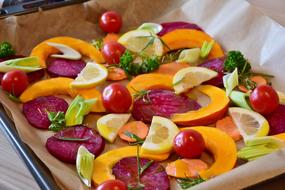 appetizing Vegetables on the paper