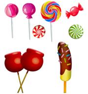 candies and lolly pops, drawing