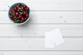 Wooden White Table and cherry