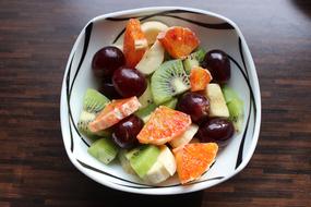 Colorful fruits salad in the bowl