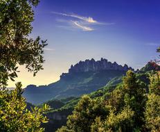 Montserrat mountain in scenic Landscape, spain