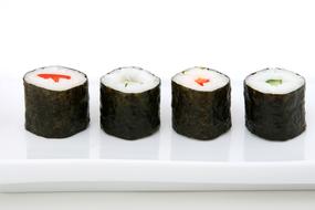 rolls with vegetables and salmon
