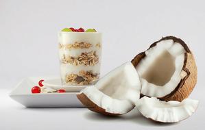 broken Coconut and cornflakes at Breakfast Food