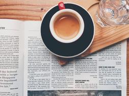 cup of coffee and newspaper