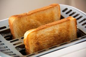 white bread in toaster
