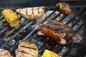 tasty Grilling Meat and vegetables