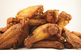 fried chicken wings on a white background