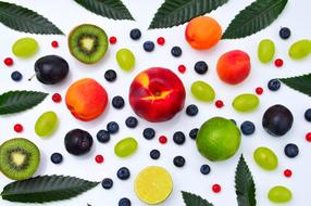 colorful vegetables and fruits as background
