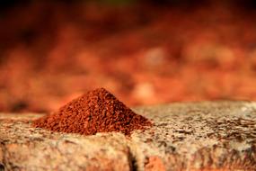 Coffee Powder close-up on blurred background