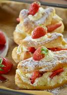 sweet Eclairs with Strawberry