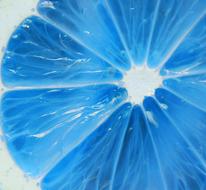 lemon with blue pulp close up