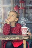Mug tea and girl