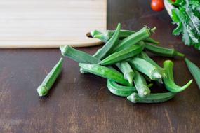 green okra on the table