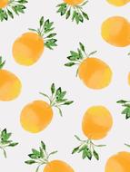 painted oranges on white wallpaper