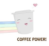 coffee power, funny banner