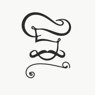black hat design icon drawing