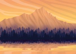 landscape nature mountains drawing
