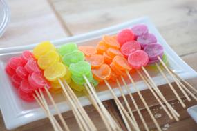 candies on sticks