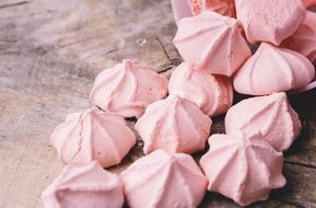 pink meringues on the table