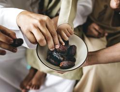 dates in white bowl