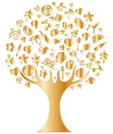 abstract golden tree