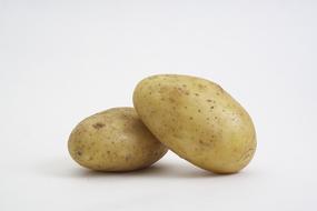photo of two potatoes on a white background