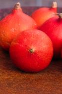 Beautiful red Hokkaido pumpkins