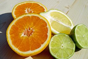 Close-up photo of Tropical citrus fruits