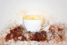 coffee cup drink art abstract drawing