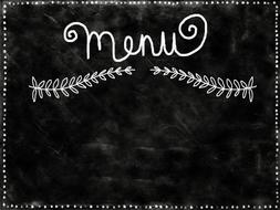 background chalkboard black menu