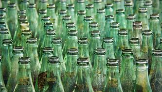 green Bottles Glass