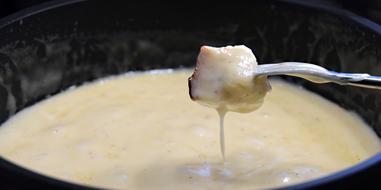 cheese fondue in a plate