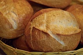 White bread rolls in the basket